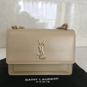 Apricot Leather Shoulder Bag